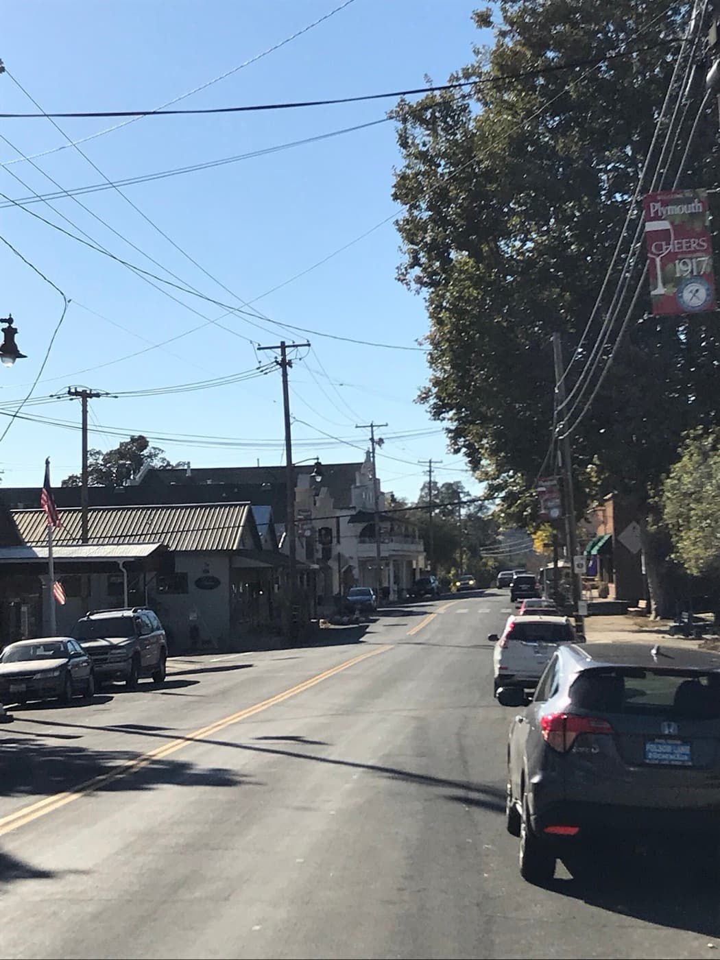 Main Street in Plymouth, California, looking west